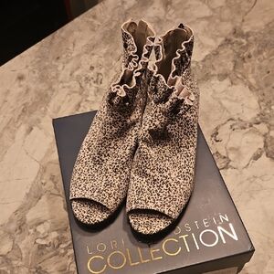 Women's Leopard Print Peep Toe Booties